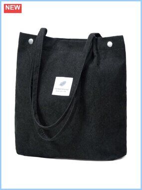 Corduroy Tote Bag Crossbody Shoulder Handbag Multiple Pockets Lightweight